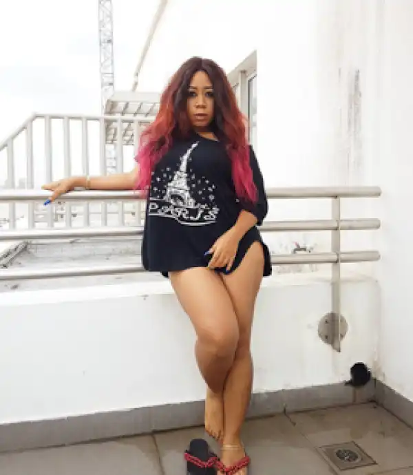 Actress Moyo Lawal Flaunts Hot Thighs In Nothing But Short Shirt